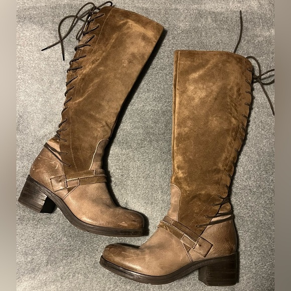 Miz Mooz Brown Lace Up Knee-High Boots - Picture 7 of 14